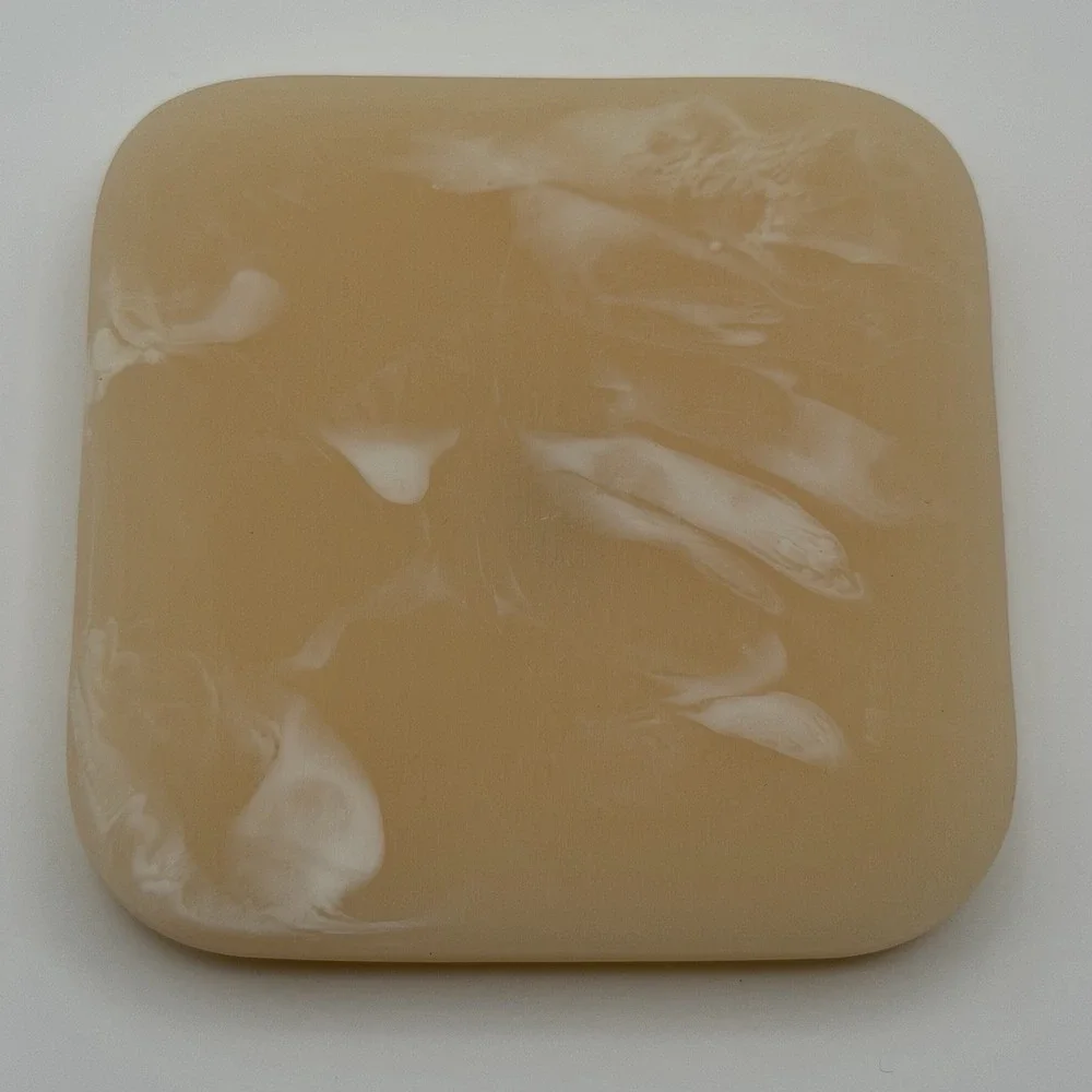 RiRiKu Resin Coasters‎ Set of 4 Square 4in Marbled New In Box